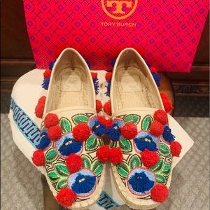 Tory Burch “Pom Pom” Espadrilles